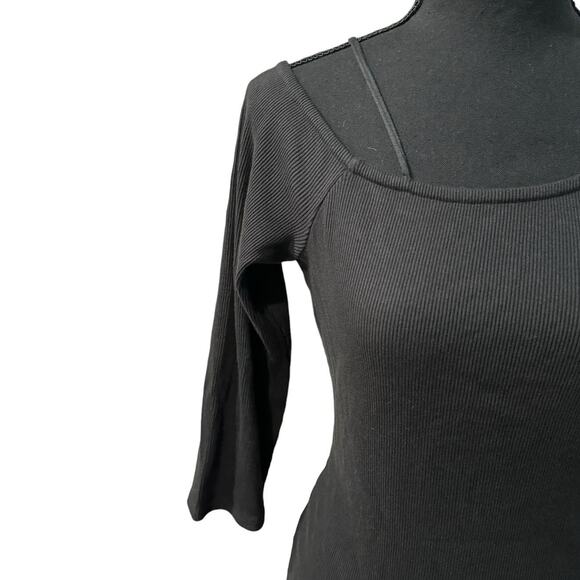 NWT! Theory Asymmetric Strap Ribbed Tee - Size XL - Picture 3 of 6